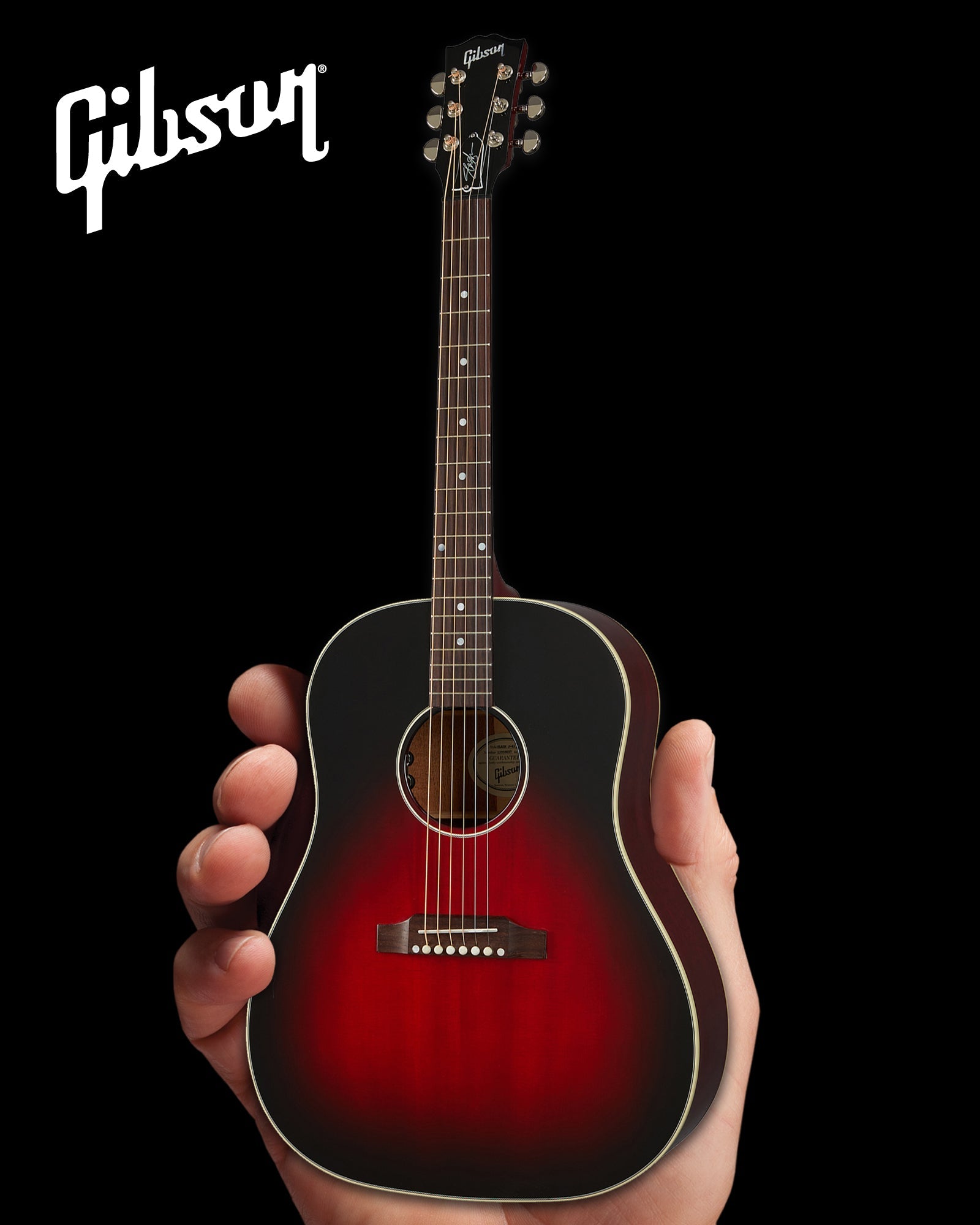 SLASH GIBSON J-45 VERMILLION BURST ACOUSTIC 1:4 SCALE MINI GUITAR MODEL