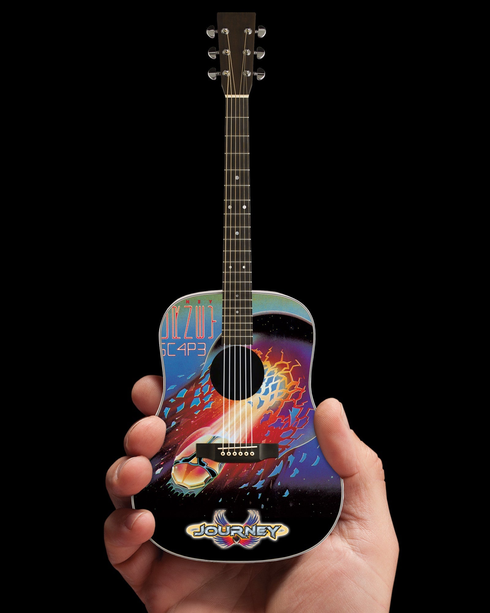 OFFICIALLY LICENSED JOURNEY ESCAPE ALBUM TRIBUTE ACOUSTIC MINI GUITAR REPLICA MODEL