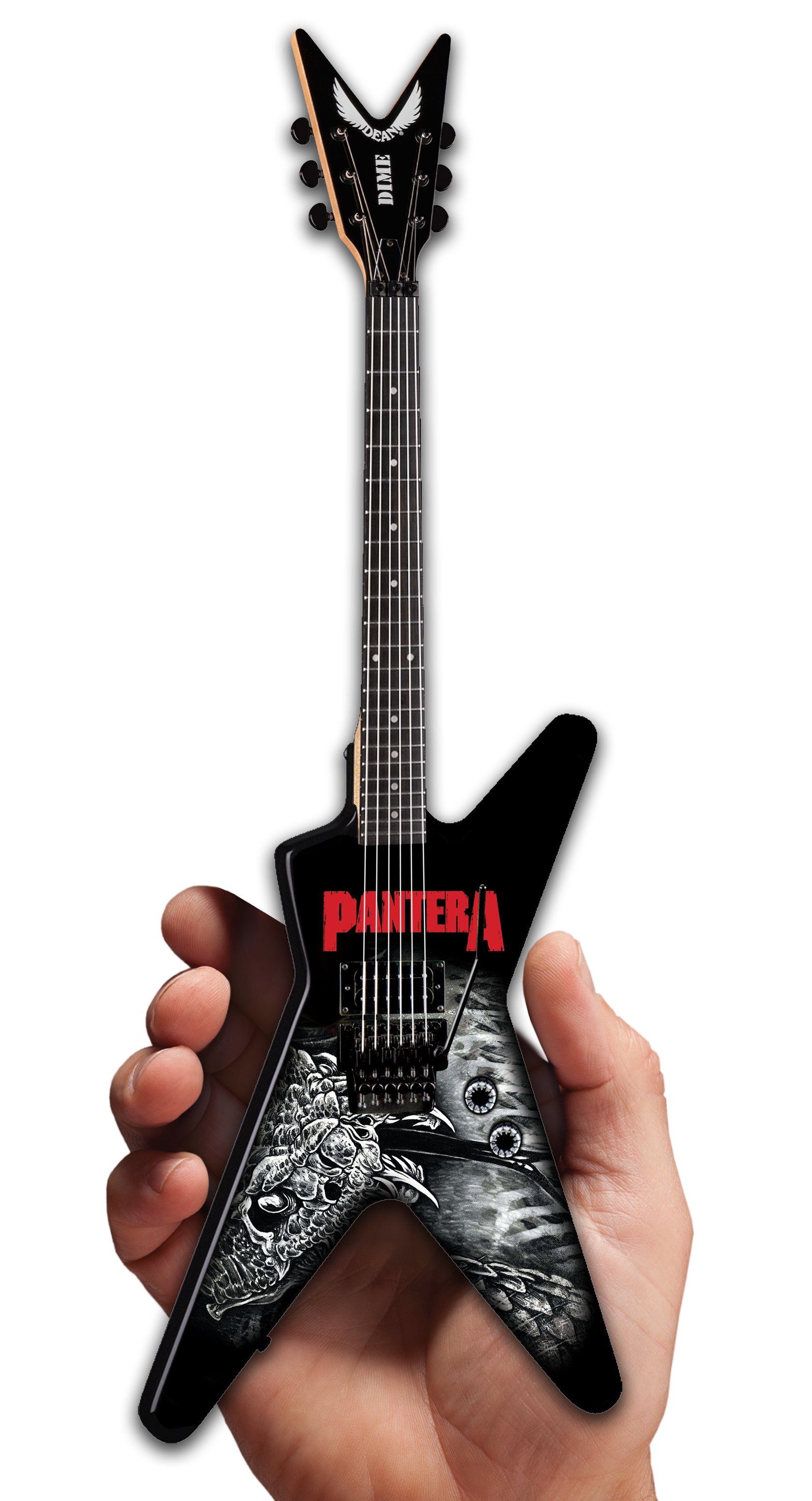 PANTERA - DEAN DIMEBAG -  THE GREAT SOUTHERN TRENDKILL B&W MINI GUITAR – 150 MADE