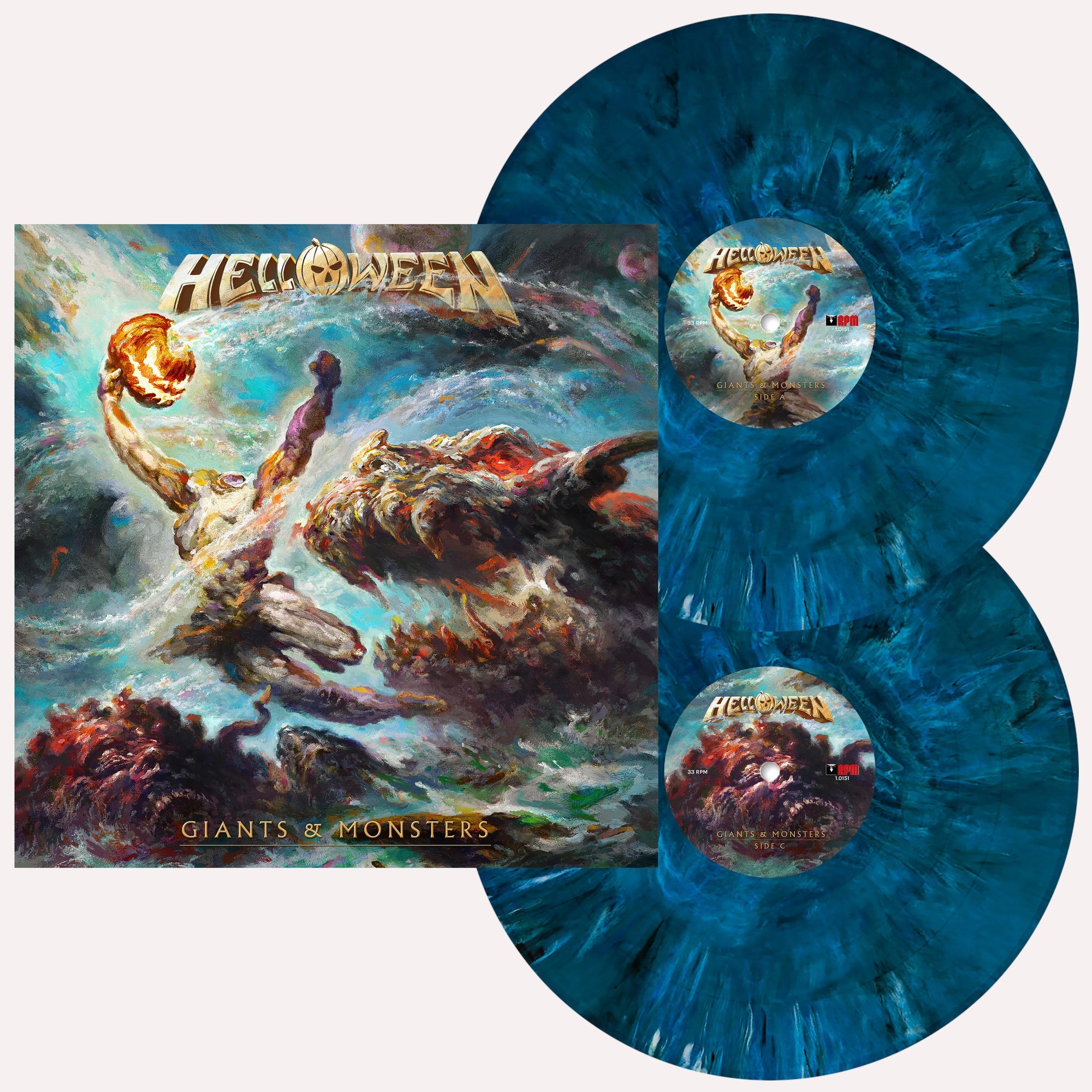 HELLOWEEN 'GIANTS & MONSTERS' 2LP - DEEP OCEAN BLUE/MARBLE