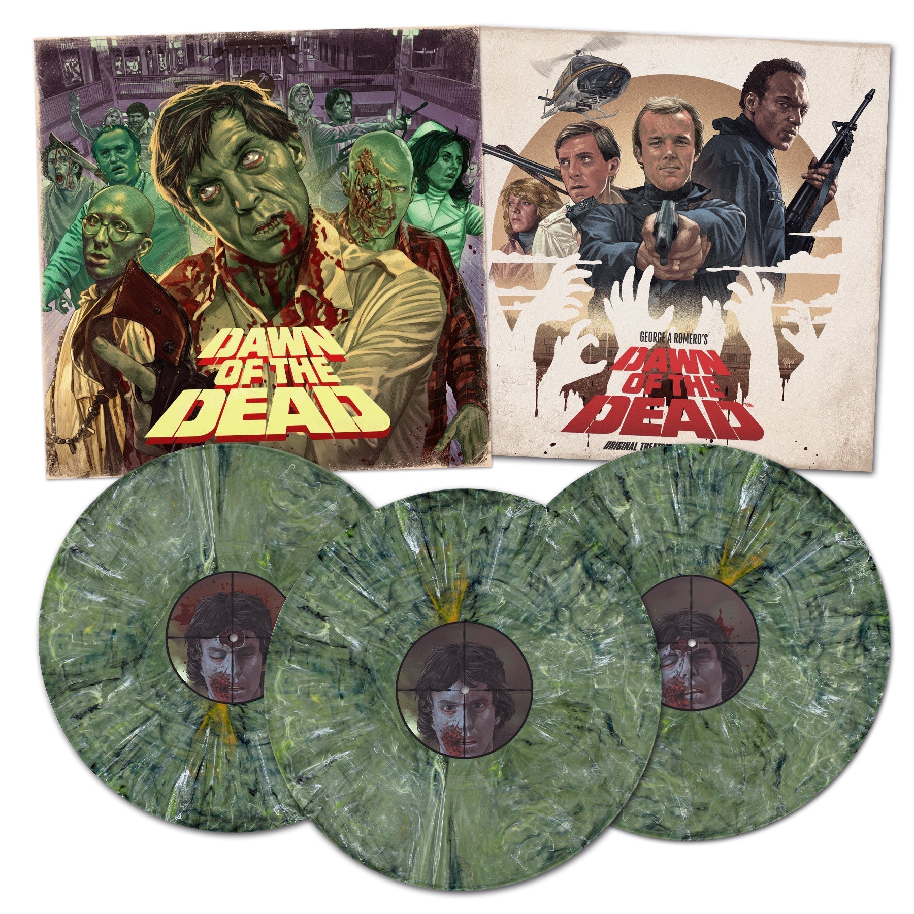 GEORGE A ROMERO'S 'DAWN OF THE DEAD SOUNDTRACK' 3LP - 'ZOMBIE' MARBLE