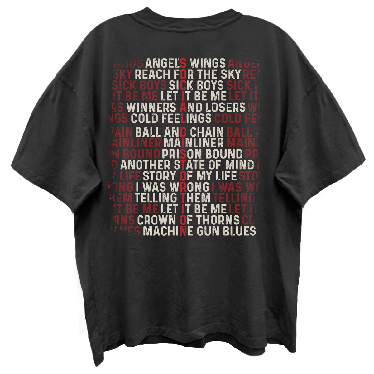 SOCIAL DISTORTION SKELLY SONG TITLE FRT/BACK VINTAGE BLACK T-SHIRT/GIANT VINTAGE