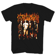 PANTERA FLAMES BAND PHOTO FRT/BACK BLACK T-SHIRT