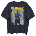 TUPAC COLLAGE AMBITIONZ NAVY T-SHIRT/ GIANT VINTAGE