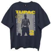 TUPAC COLLAGE AMBITIONZ NAVY T-SHIRT/ GIANT VINTAGE