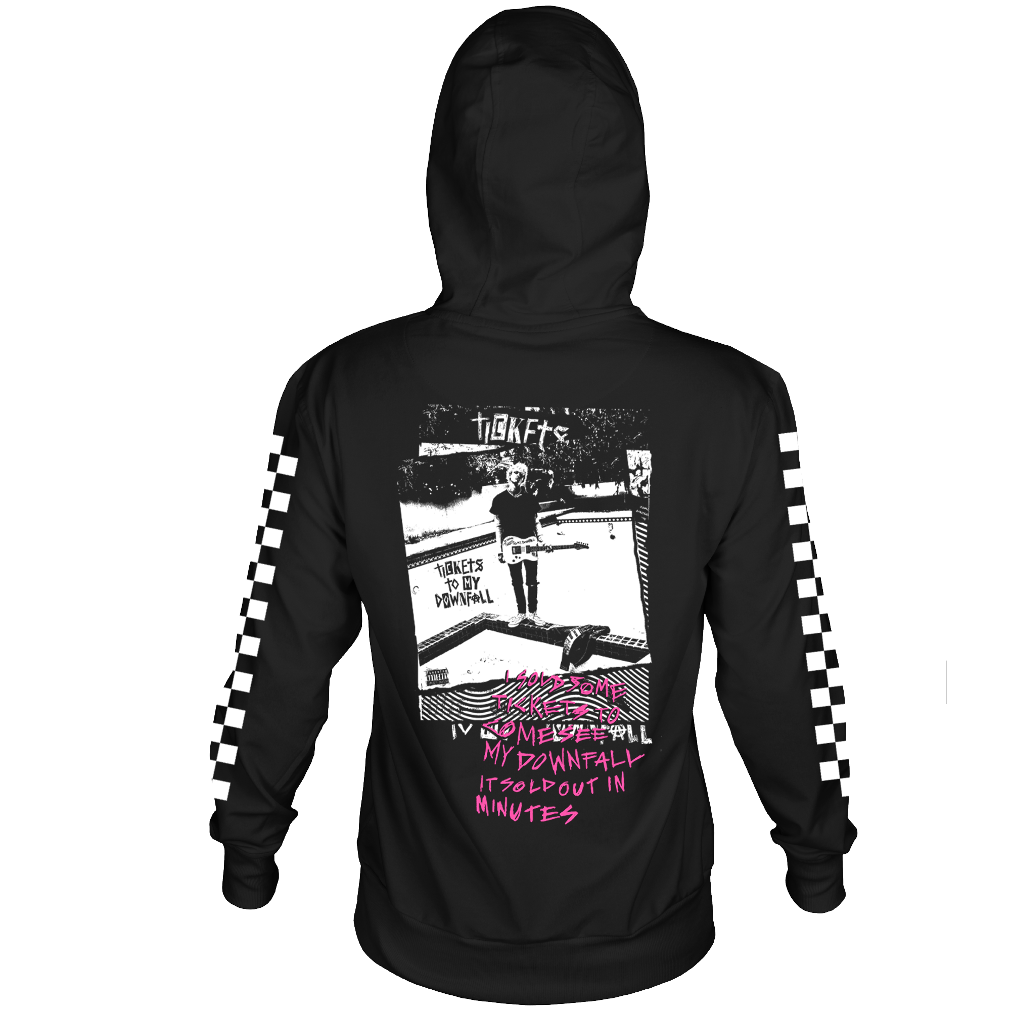 MACHINE GUN KELLY TICKETS TO MY DOWNFALL FRT/BK/SLV BLACK PULL OVER HOODIE
