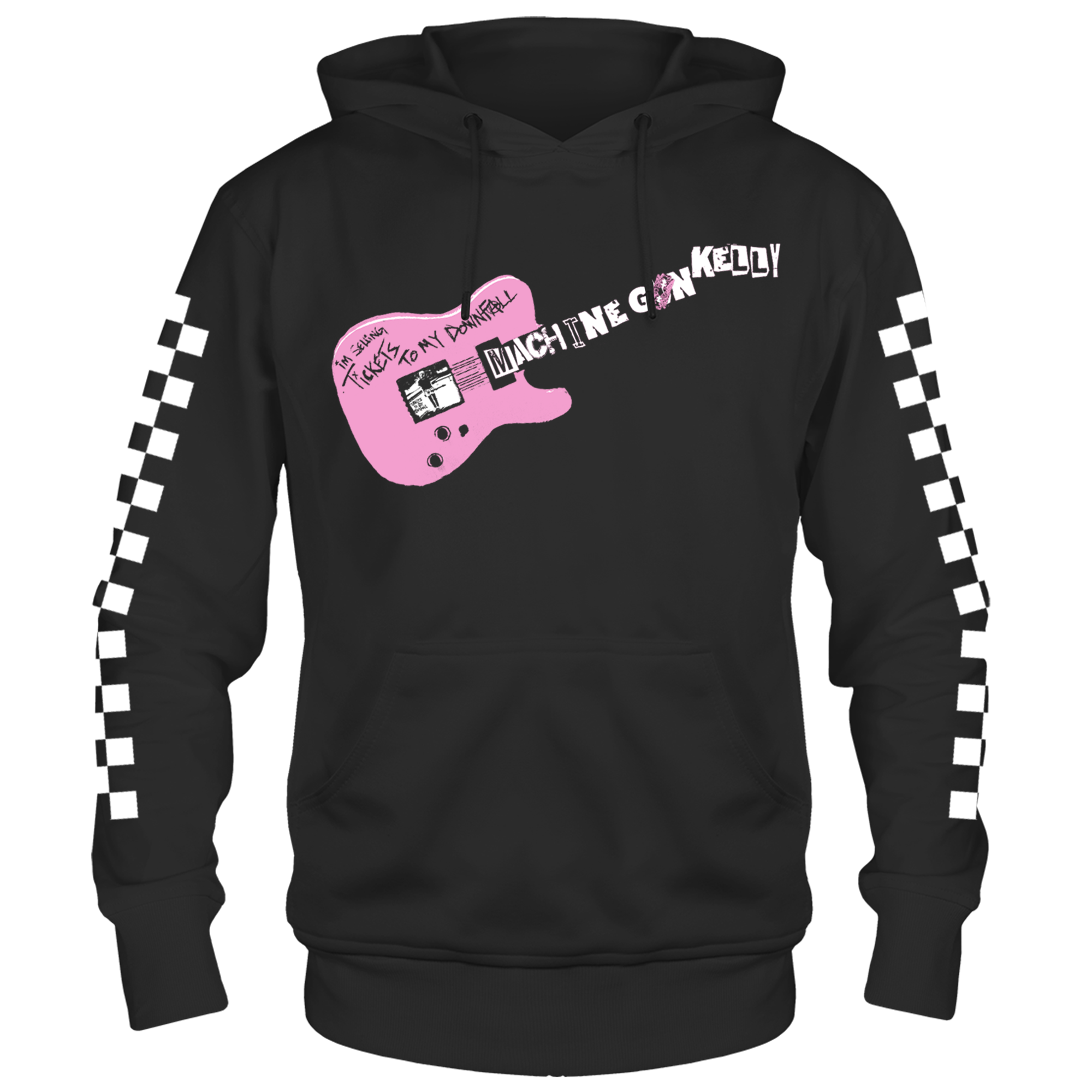 MACHINE GUN KELLY TICKETS TO MY DOWNFALL FRT/BK/SLV BLACK PULL OVER HOODIE