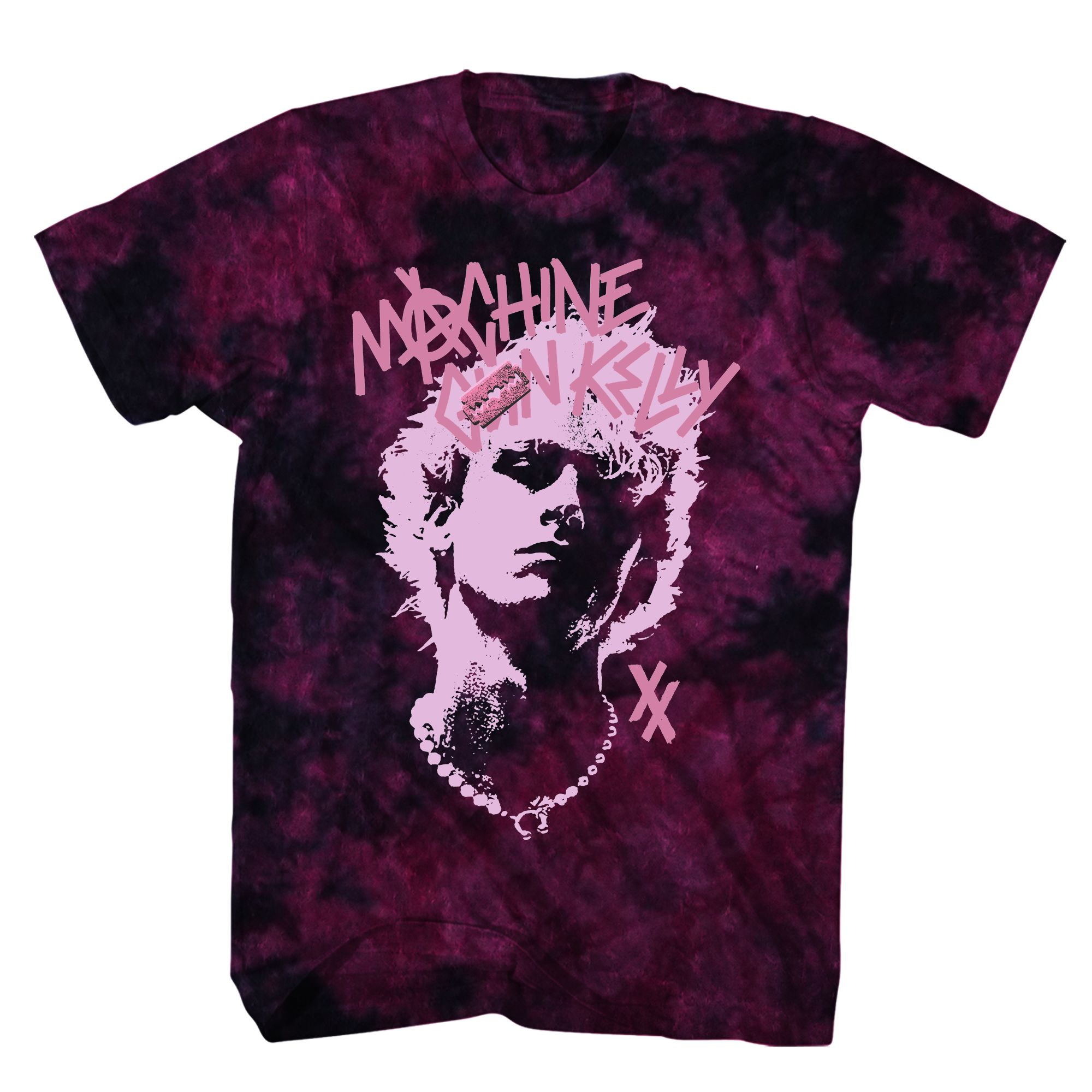 MACHINE GUN KELLY SILOUETTE PORTRAIT PINK/BLACK CRYSTAL WASH