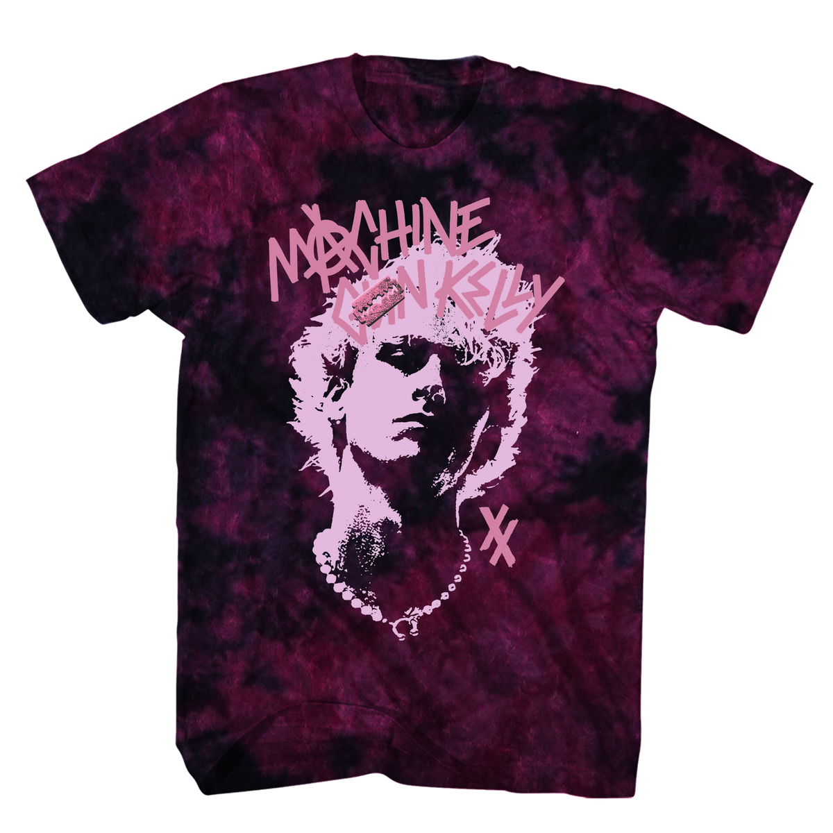 MACHINE GUN KELLY SILOUETTE PORTRAIT PINK/BLACK CRYSTAL WASH