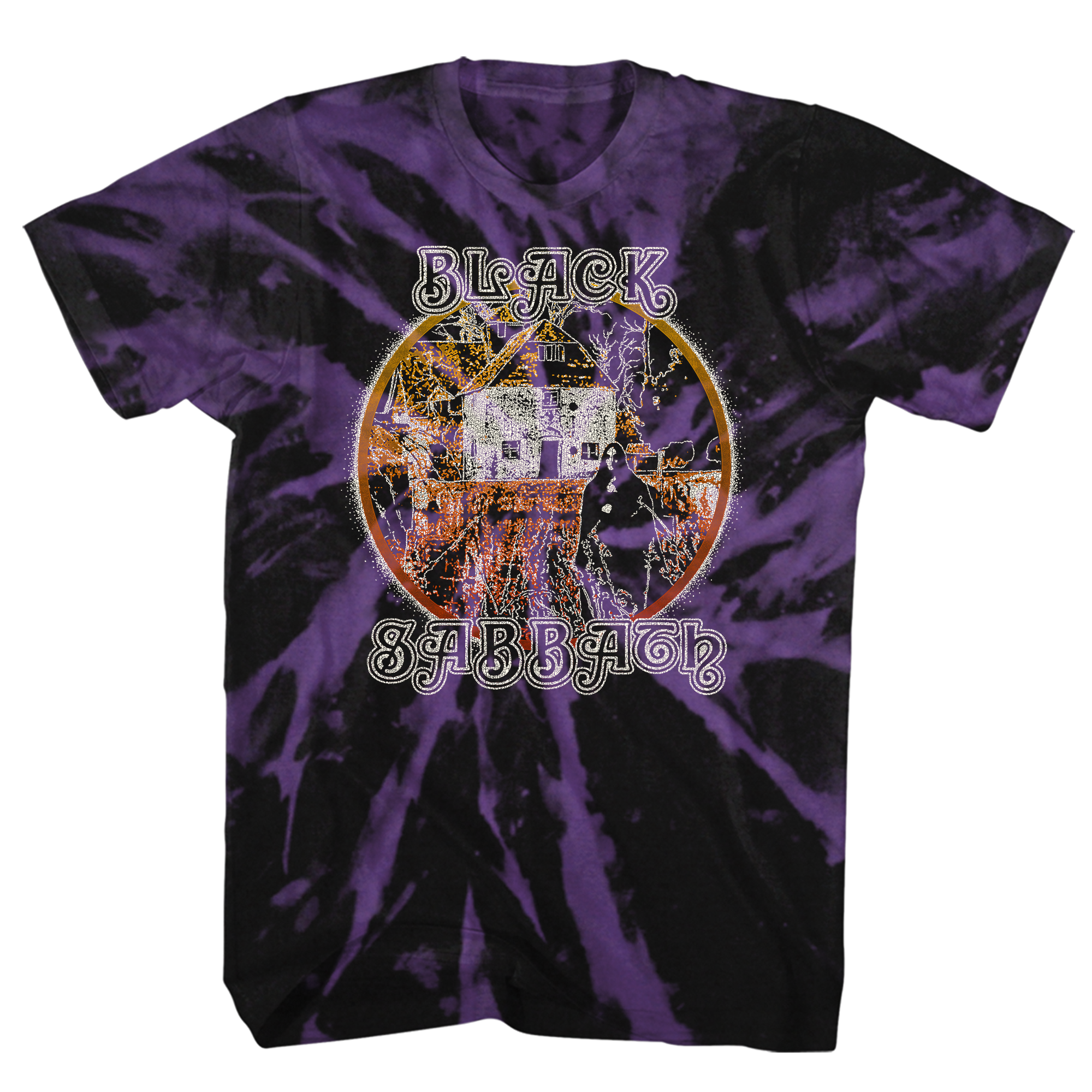 BLACK SABBATH WITCH ALBUM COVER BLACK/PURPLE SPIRAL WASH T-SHIRT