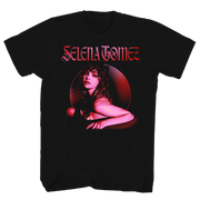 SELENA GOMEZ PHOTO CIRCLE FRAM BLACK TEE