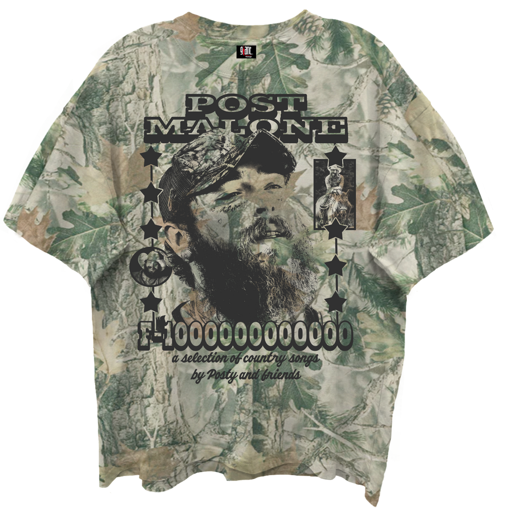 POST MALONE F-1 WOODLAND CAMO T-SHIRT/GIANT VINTAGE/S