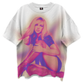 BRITNEY SPEARS OOPS I DID IT AGAIN FRT/BACK ALL OVER PRINT BLANC WHITE T-SHIRT/GIANT VINTAGE