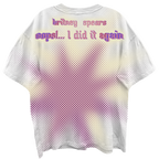 BRITNEY SPEARS OOPS I DID IT AGAIN FRT/BACK ALL OVER PRINT BLANC WHITE T-SHIRT/GIANT VINTAGE