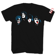 KISS FACES TWO PRINT BLACK TEE