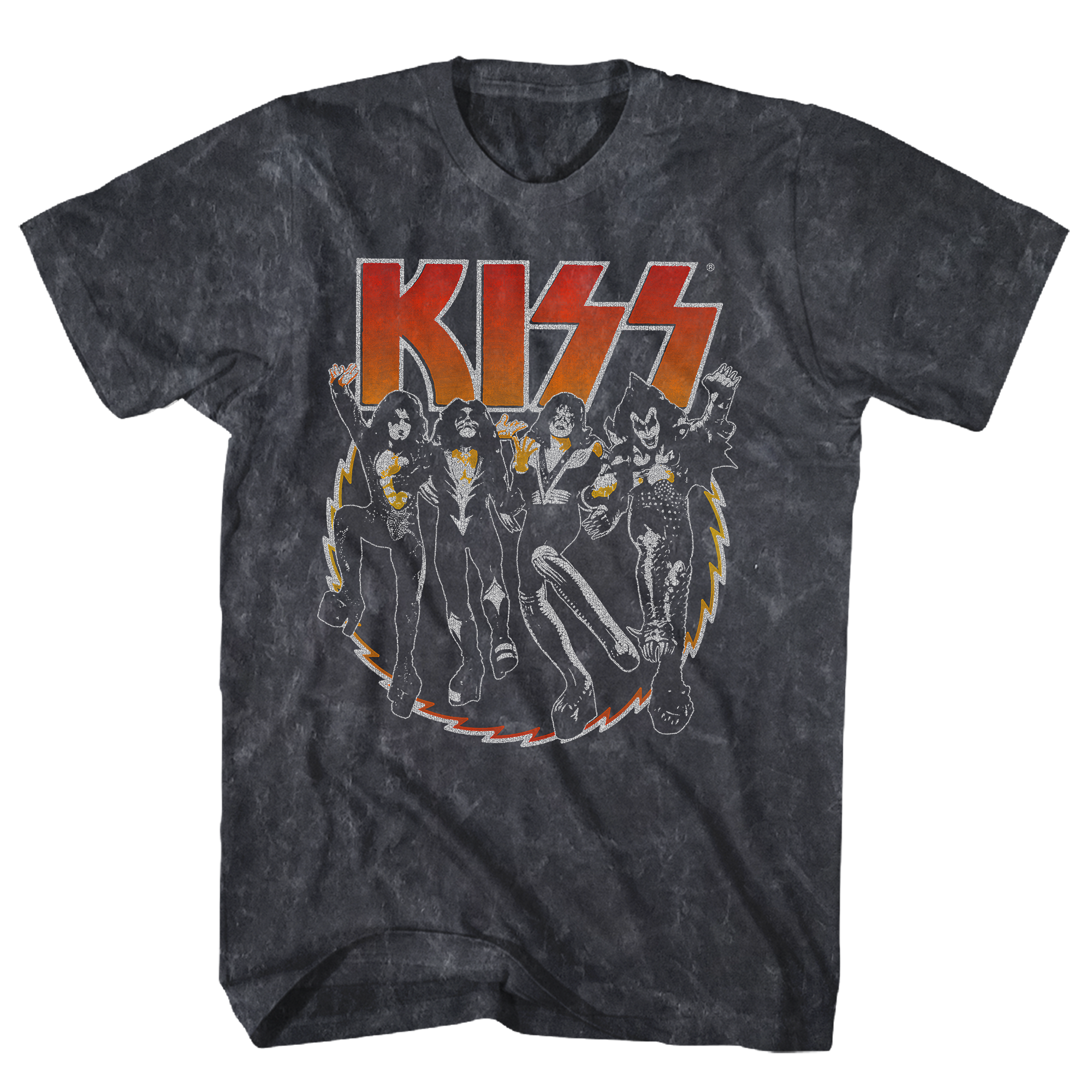 KISS BUZZ BLACK MINERAL WASH TEE