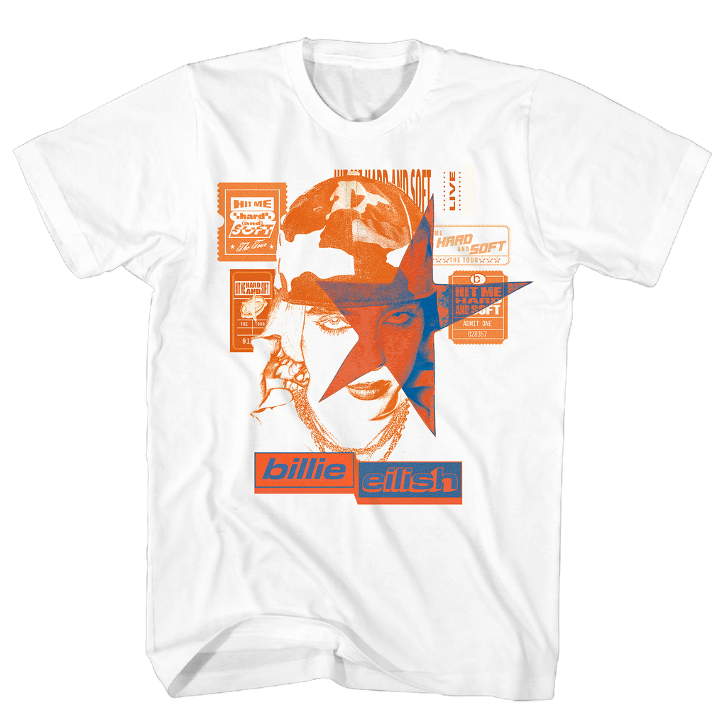 BILLIE EILISH HIT ME HARD AND SOFT STAR FACE BLACK 100% RECYCLED ECOMAX T-SHIRT