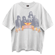 AEROSMITH DREAM ON WORLD TOUR BLANC ENZYME WASH WHITE T-SHIRT/GIANT VINTAGE
