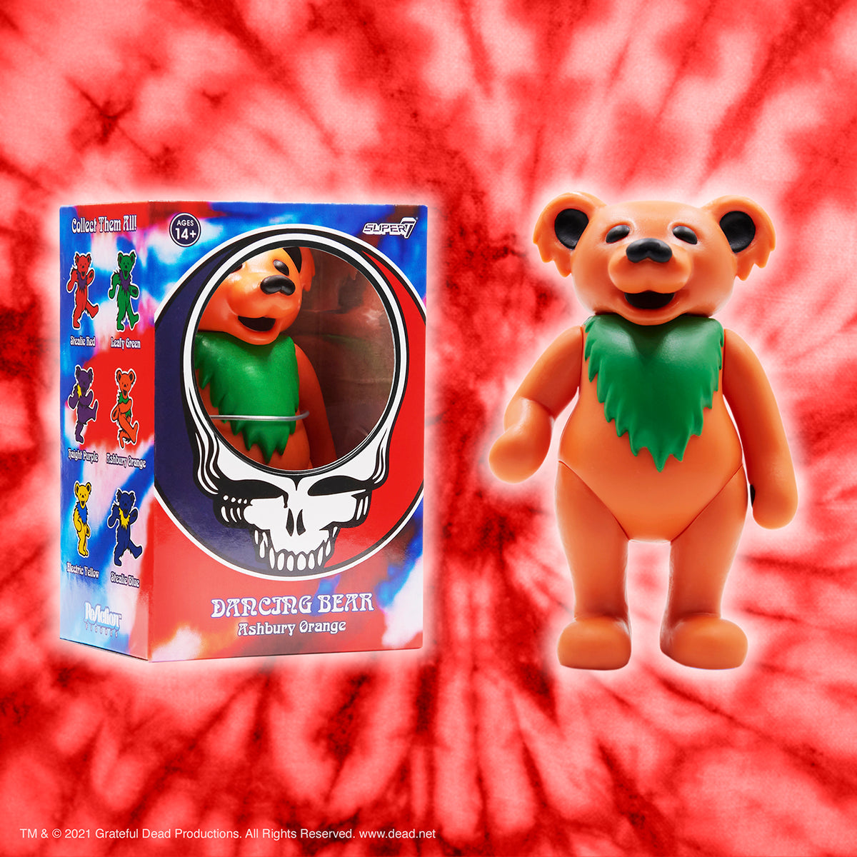 SUPER7 REACTION GRATEFUL DEAD W2 DANCING BEARS - ORANGE