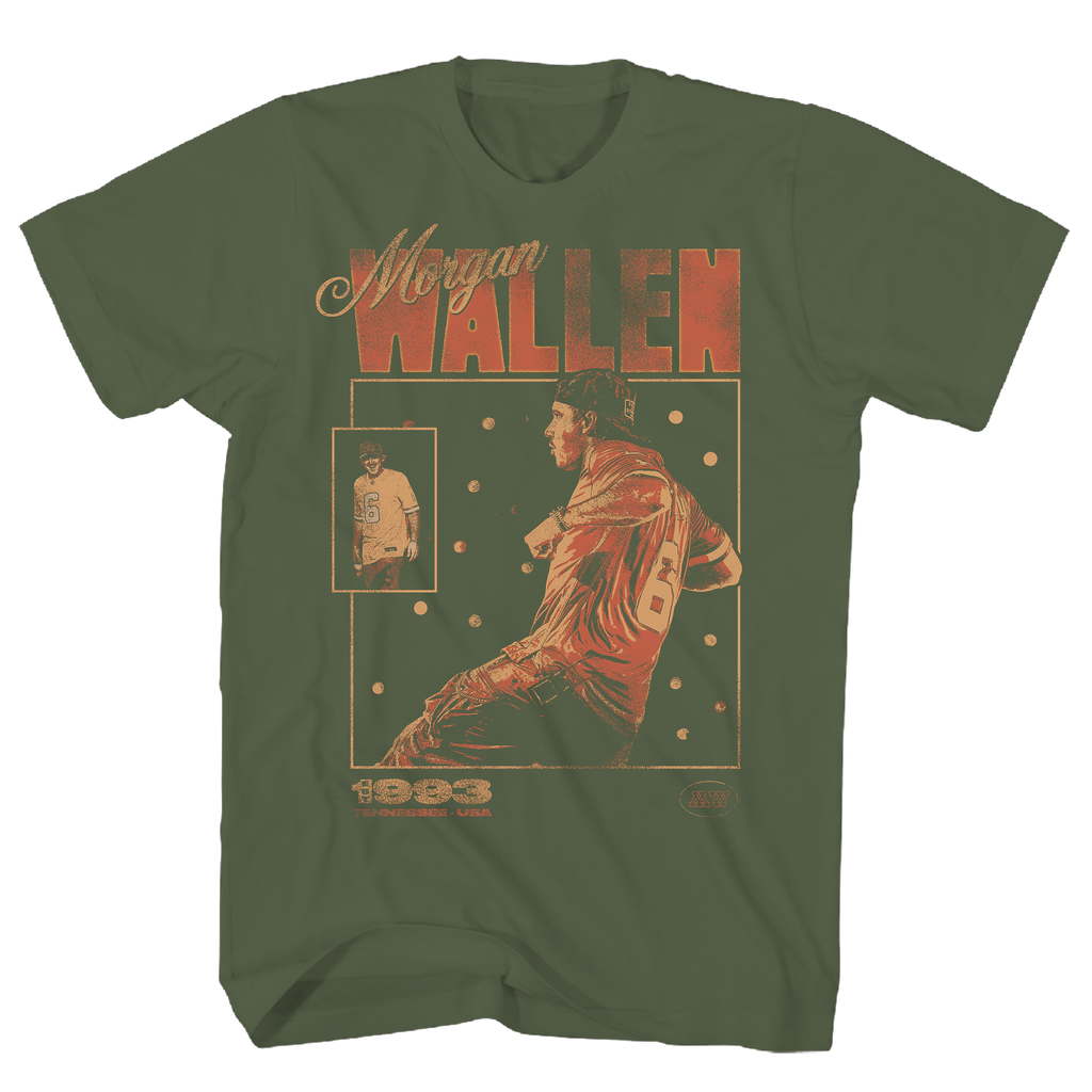 MORGAN WALLEN 1993 BASEBALL CARD MILITARY GREEN T-SHIRT/S