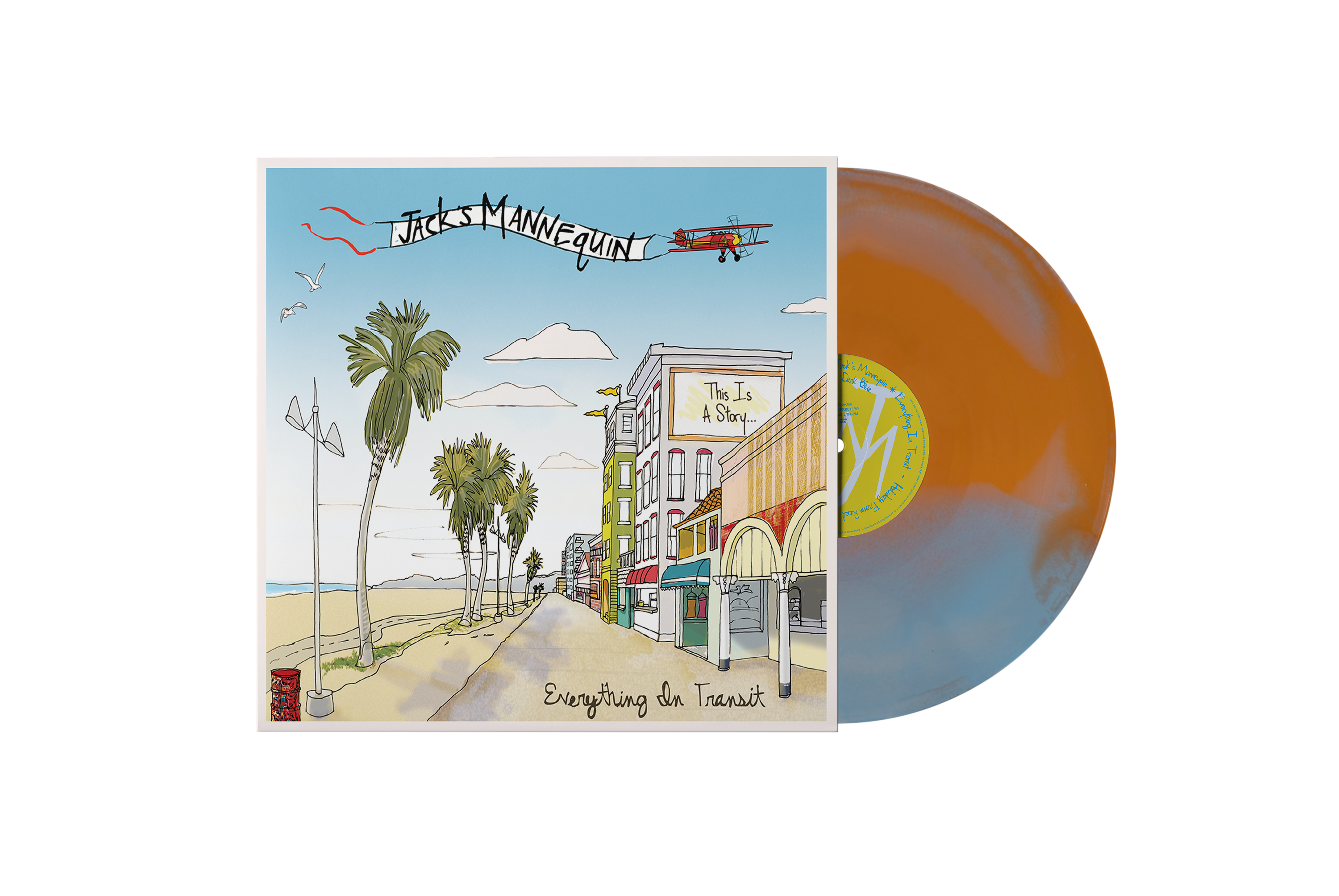 JACK'S MANNEQUIN ‘EVERYTHING IN TRANSIT’ 20TH ANNIVERSARY LP - EXCLUSIVE - LTD. 300 - TANGERINE/BABY BLUE/BONE SMASH