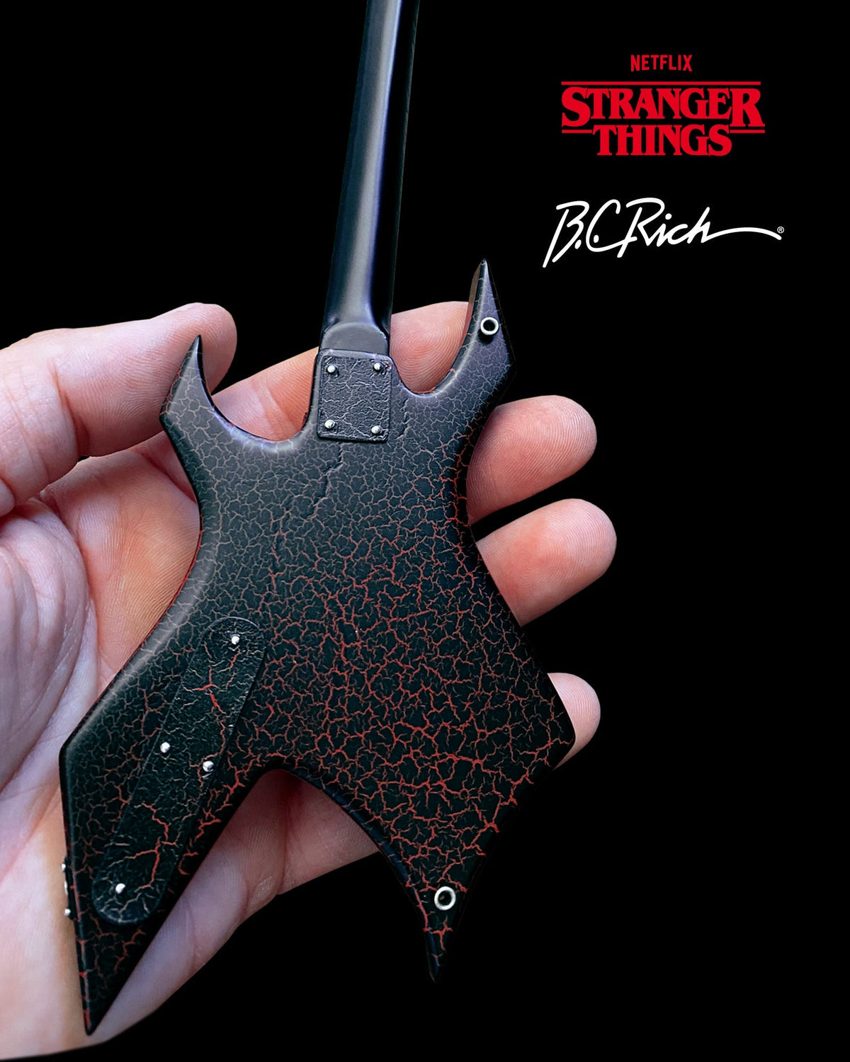 OFFICIAL STRANGER THINGS' EDDIE'S GUITAR B.C. RICH' NJ WARLOCK' MINI GUITAR MODEL
