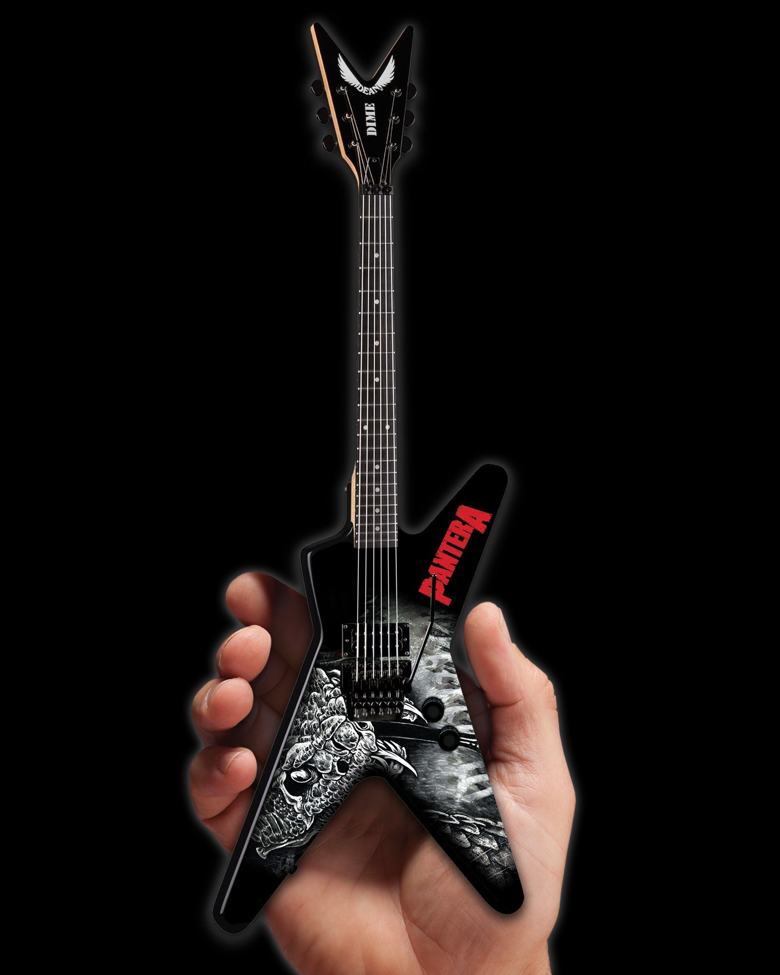 DIMEBAG PANTERA BLACK & WHITE SOUTHERN TRENDKILL DEAN ML MINI GUITAR MODEL - ARTIST PROOF EDITION