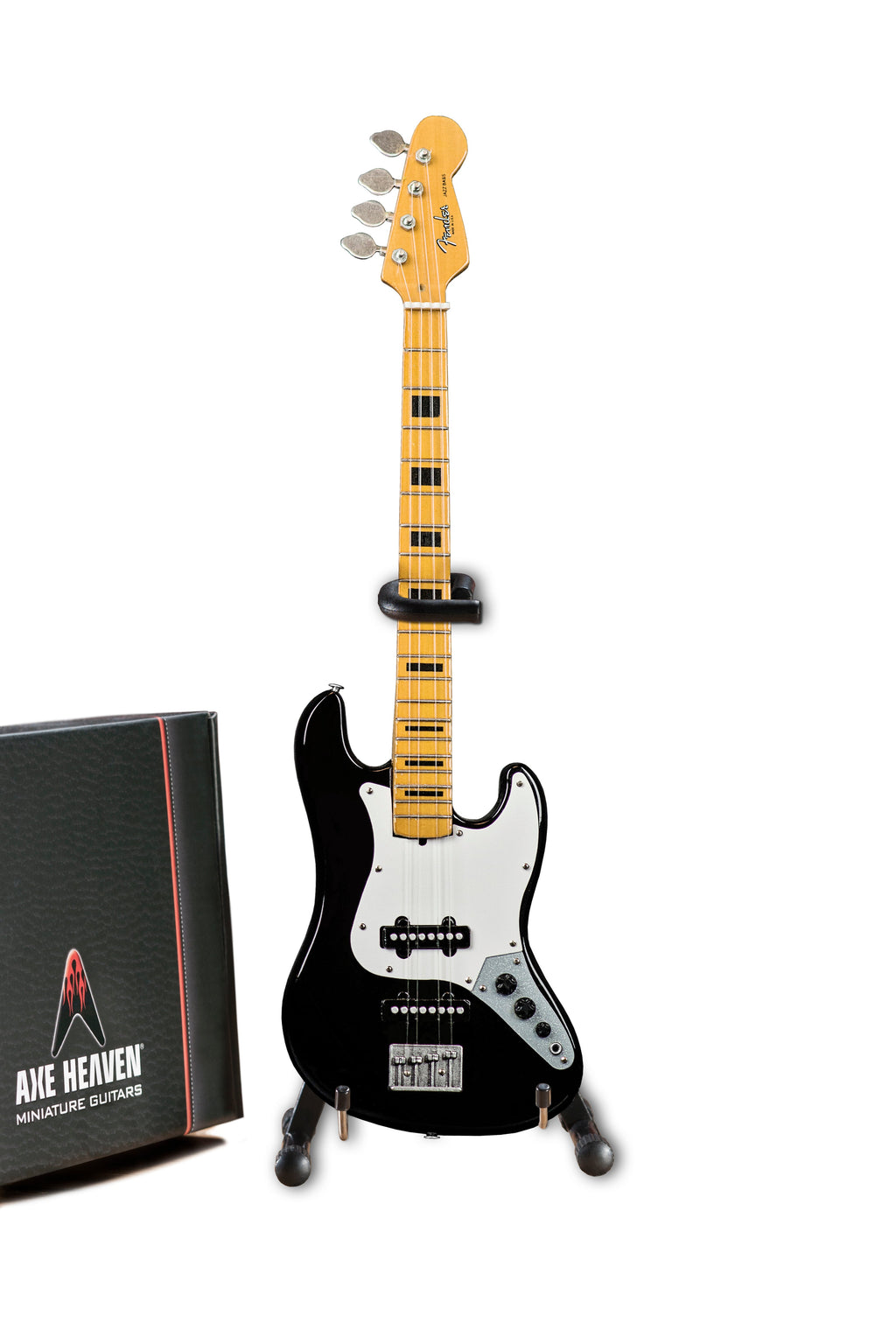 GEDDY LEE FENDER' JAZZ BASS' WITH BLACK INLAYS MINIATURE BASS GUITAR REPLICA - OFFICIALLY LICENSED
