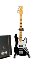 GEDDY LEE FENDER' JAZZ BASS' WITH BLACK INLAYS MINIATURE BASS GUITAR REPLICA - OFFICIALLY LICENSED