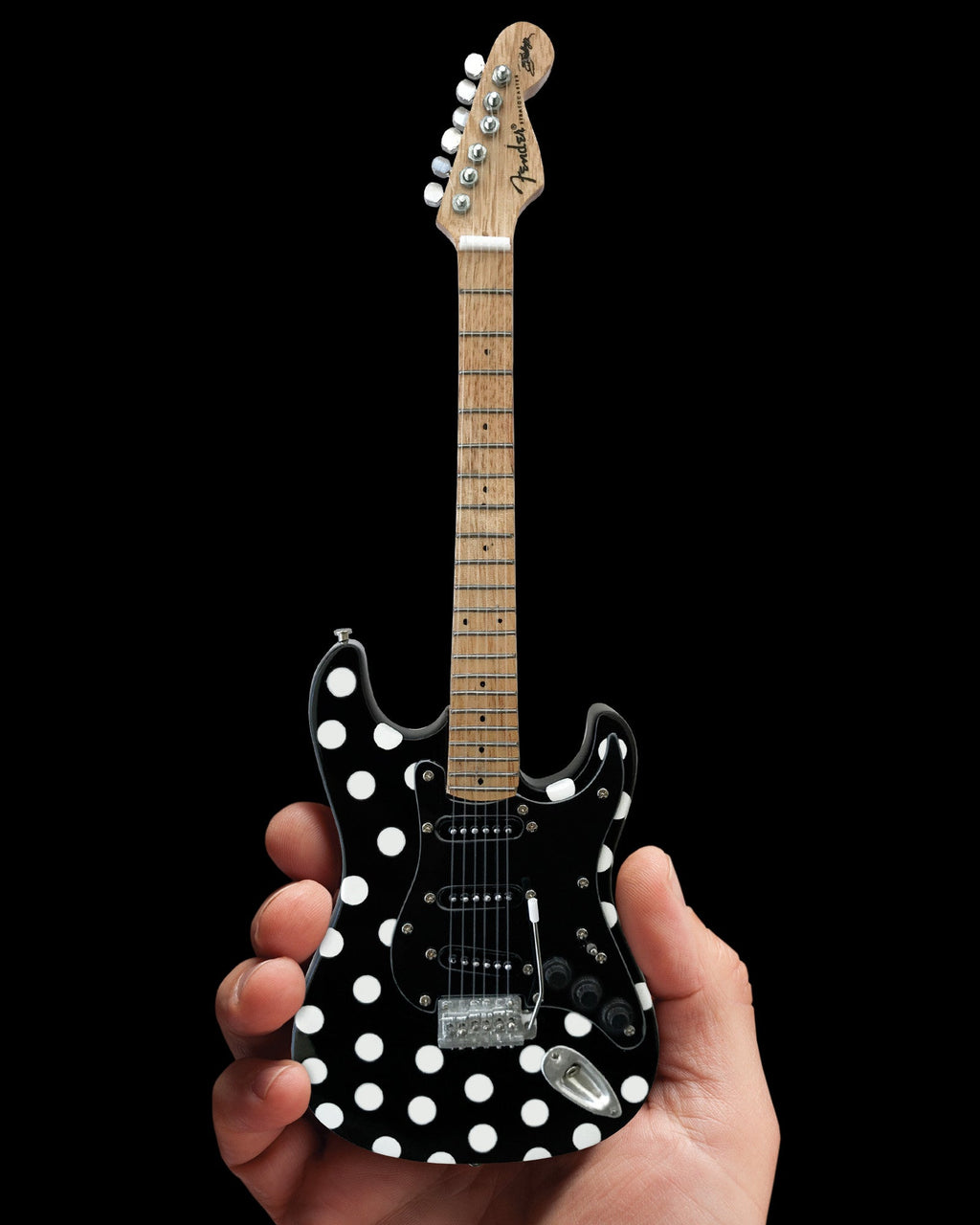 OFFICIALLY LICENSED BUDDY GUY MINIATURE FENDER' STRAT' WITH POLKA-DOT FINISH GUITAR REPLICA
