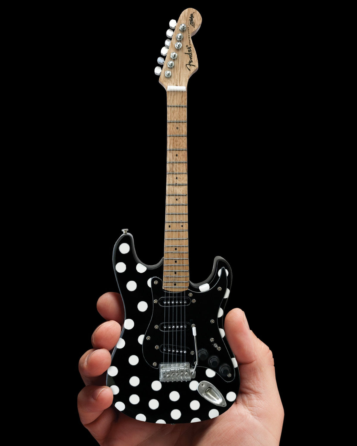 OFFICIALLY LICENSED BUDDY GUY MINIATURE FENDER' STRAT' WITH POLKA-DOT FINISH GUITAR REPLICA