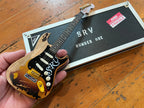 MINI CASE & GUITAR STEVIE RAY VAUGHAN SRV #1 DISTRESSED MINI FENDER' STRAT' GUITAR REPLICA