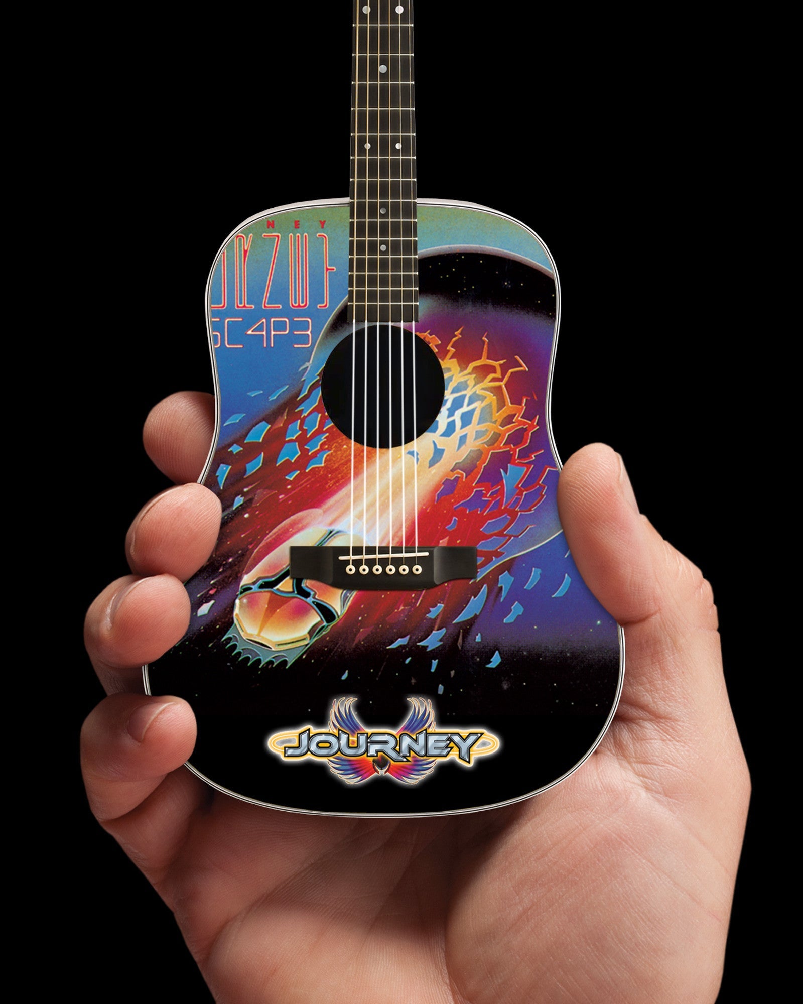 OFFICIALLY LICENSED JOURNEY ESCAPE ALBUM TRIBUTE ACOUSTIC MINI GUITAR REPLICA MODEL