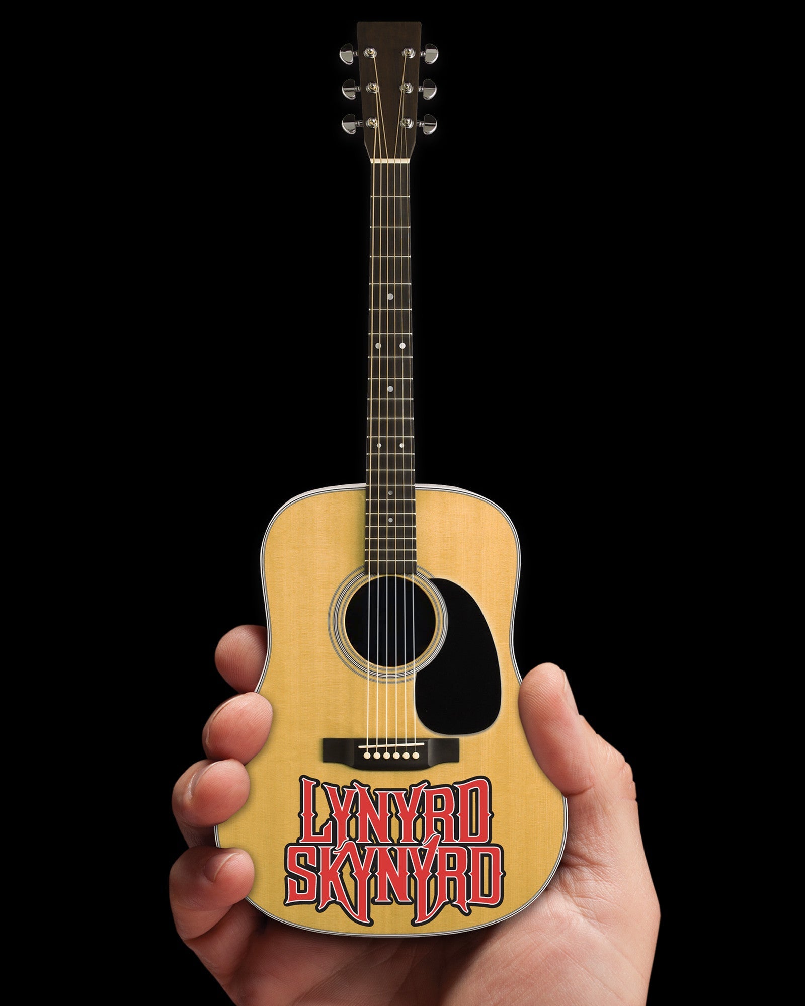 OFFICIALLY LICENSED LYNYRD SKYNYRD LOGO NATURAL FINISH ACOUSTIC MINI GUITAR