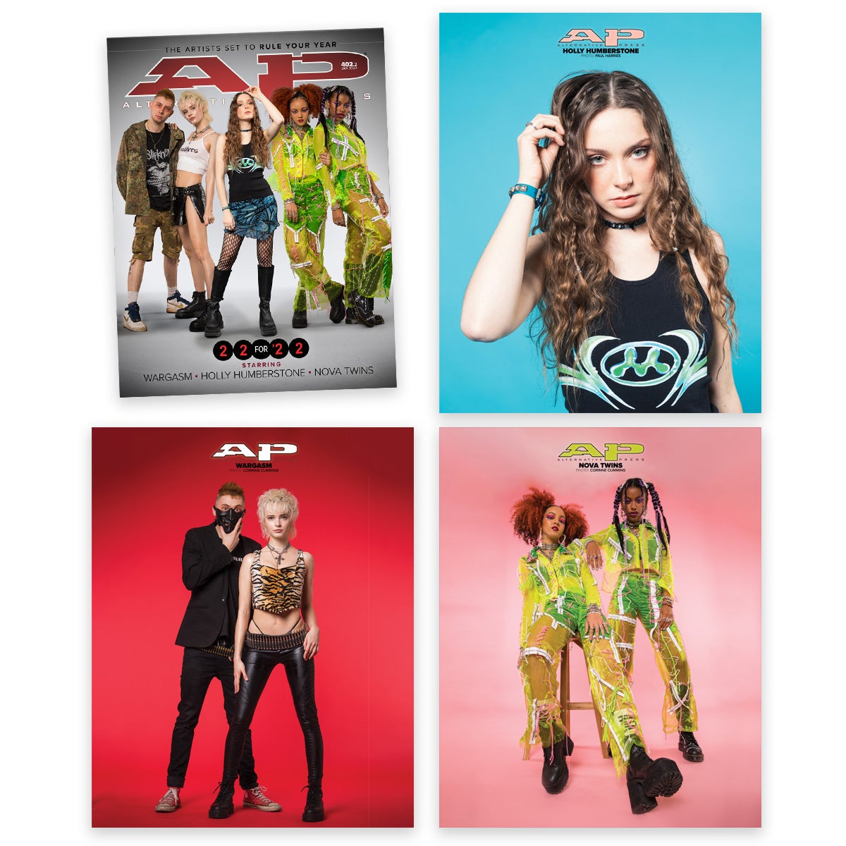 Holly Humberstone x Wargasm x Nova Twins - Alternative Press Magazine Issue 402 - January 2022 - Collection 2 Collection Alternative Press 