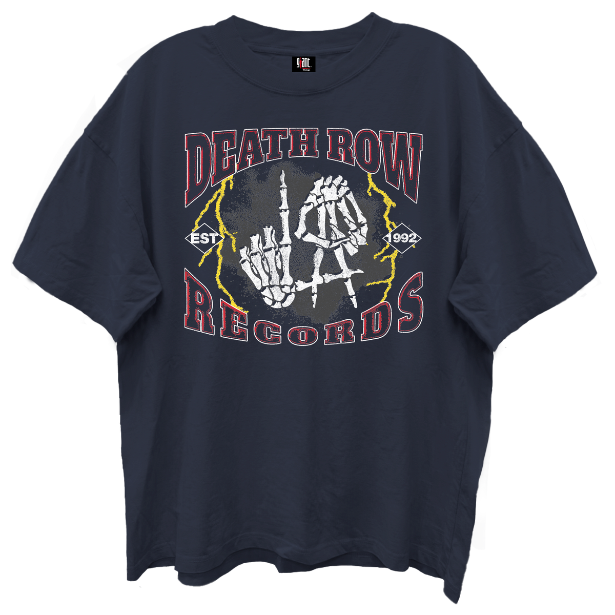 DEATH ROW RECORDS LA HANDS NAVY T-SHIRT/GIANT VINTAGE