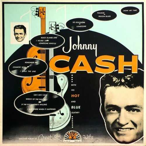 JOHNNY CASH 'WITH HIS HOT & BLUE GUITAR' LP - BLUE/GREEN