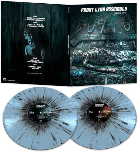 FRONT LINE ASSEMBLY 'NERVE WAR' 2LP BLUE/BLACK SPLATTER