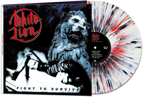 WHITE LION 'FIGHT TO SURVIVE' 2LP - LTD. - WHITE/BLACK/RED/SPLATTER