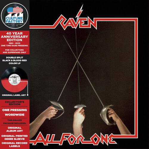 RAVEN 'ALL FOR ONE' LP - BLACK/BLOOD RED