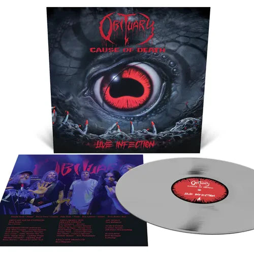 OBITUARY'CAUSE OF DEATH - LIVE INFECTION' LP - SILVER