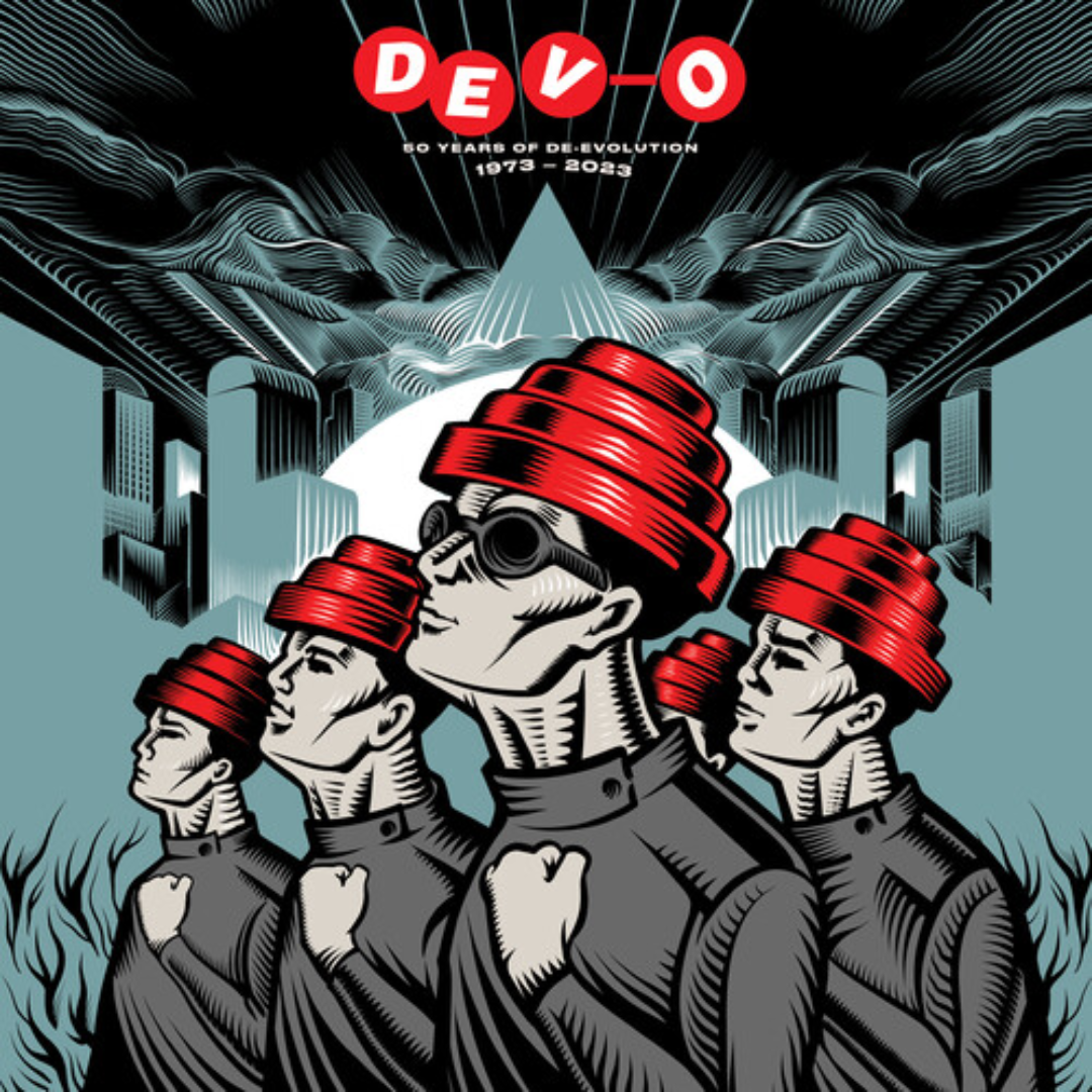 DEVO '50 YEARS OF DE-EVOLUTION 1973-2023' 2LP - RED/BLUE