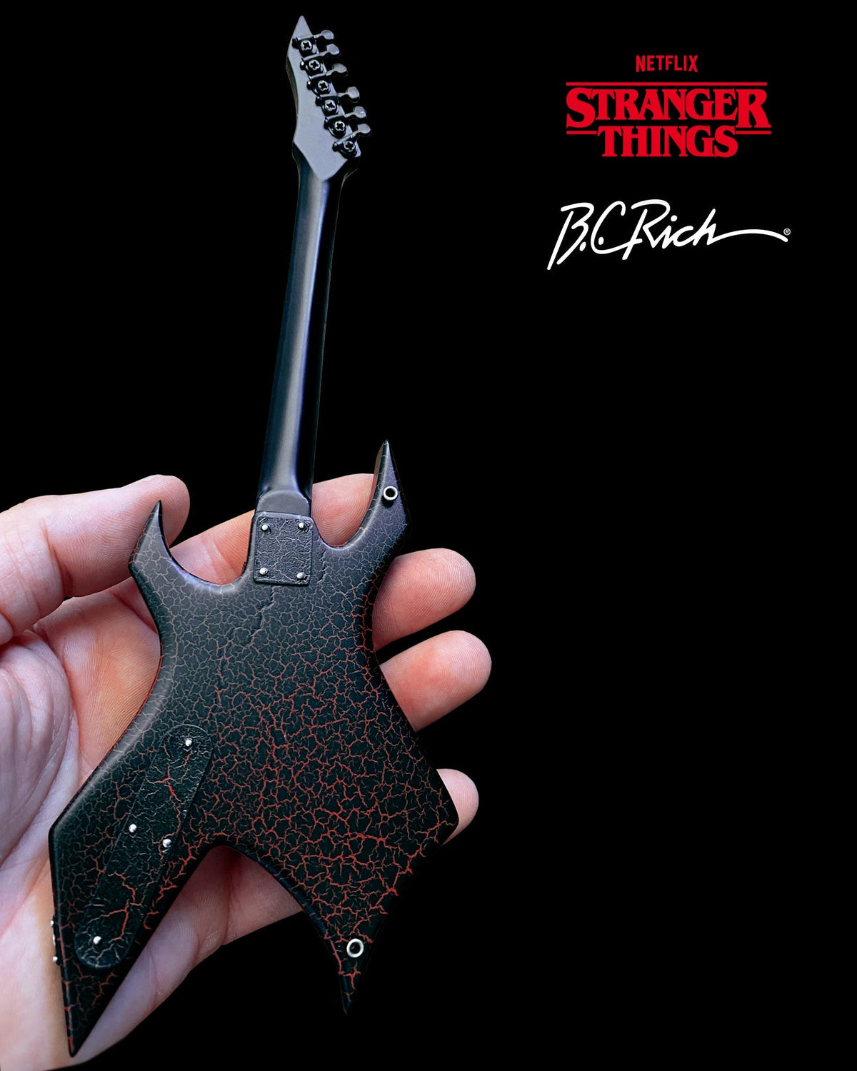 OFFICIAL STRANGER THINGS' EDDIE'S GUITAR B.C. RICH' NJ WARLOCK' MINI GUITAR MODEL