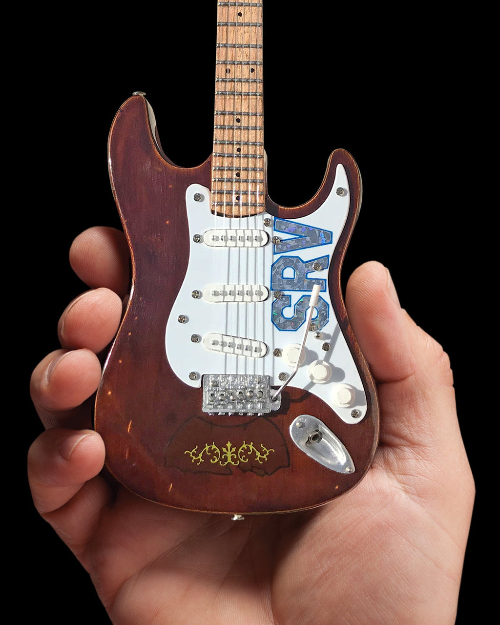 OFFICIALLY LICENSED STEVIE RAY VAUGHAN MINI FENDER' STRAT' - SIGNATURE SRV LENNY MINI GUITAR