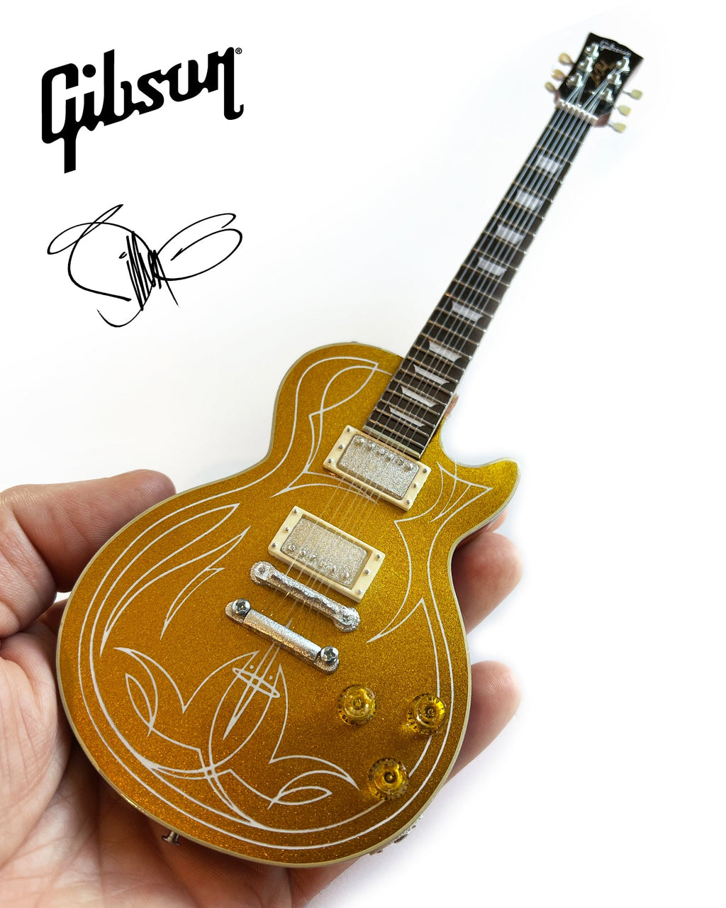 BILLY F GIBBONS "PINSTRIPE" GIBSON LES PAUL GOLDTOP MINI GUITAR MODEL