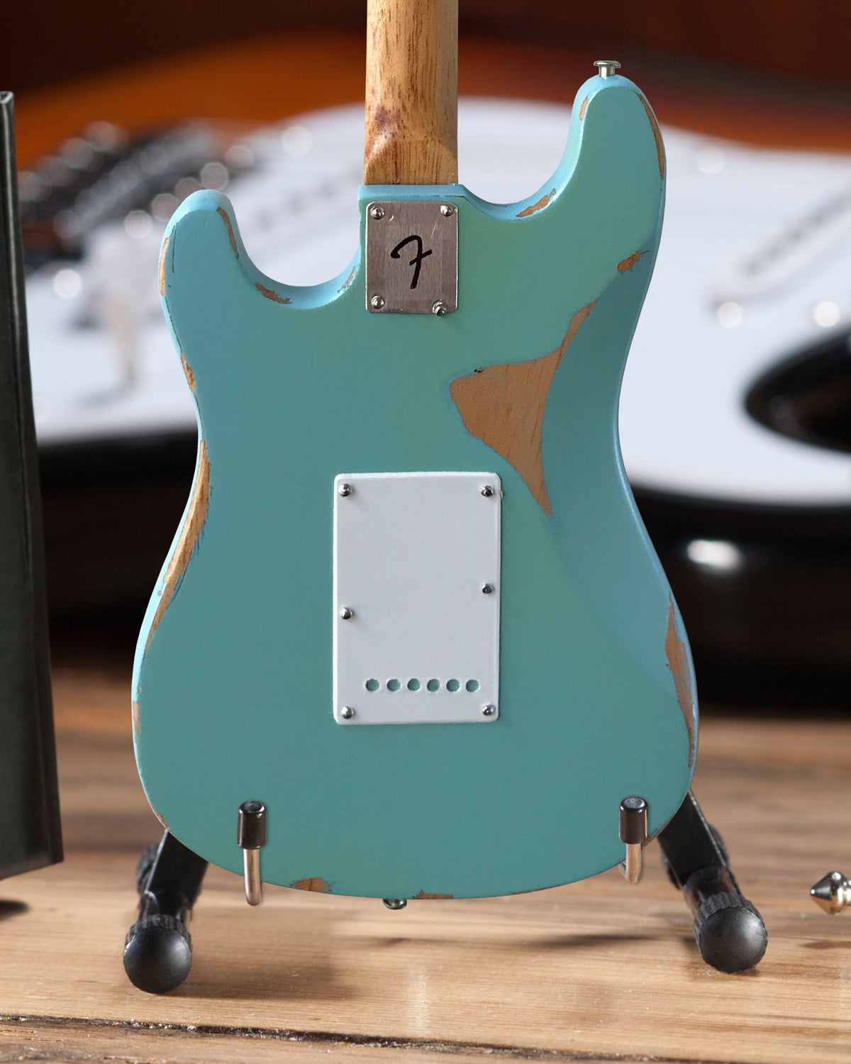 OFFICIALLY LICENSED KENNY WAYNE SHEPHERD MINI FENDER' STRAT' CROSSROADS BLUE GUITAR MODEL