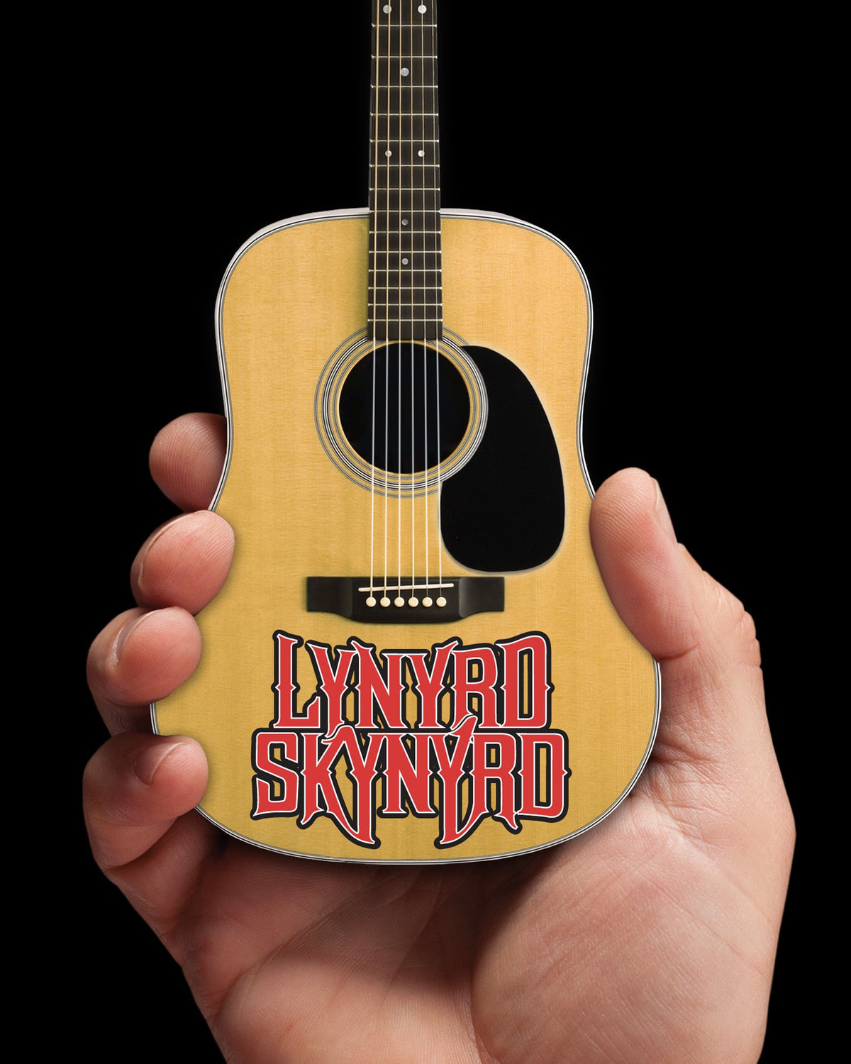 OFFICIALLY LICENSED LYNYRD SKYNYRD LOGO NATURAL FINISH ACOUSTIC MINI GUITAR
