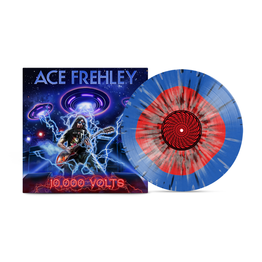 ACE FREHLEY '10,000 VOLTS' LP - TRANSPARENT RED/BLUE WITH SILVER/BLACK/SPLATTER