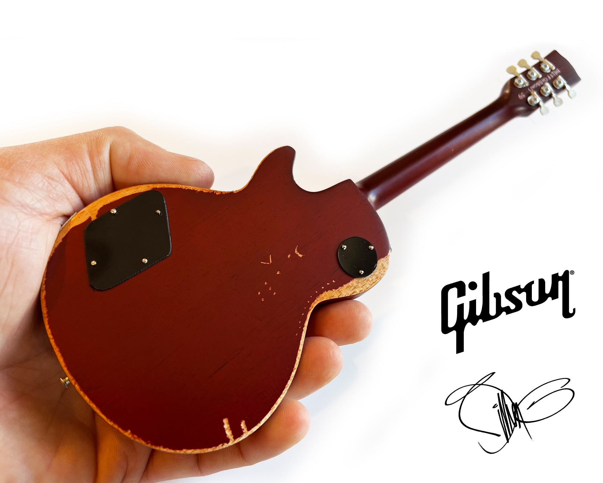 BILLY F GIBBONS AGED "PEARLY GATES" GIBSON LES PAUL MINI GUITAR MODEL