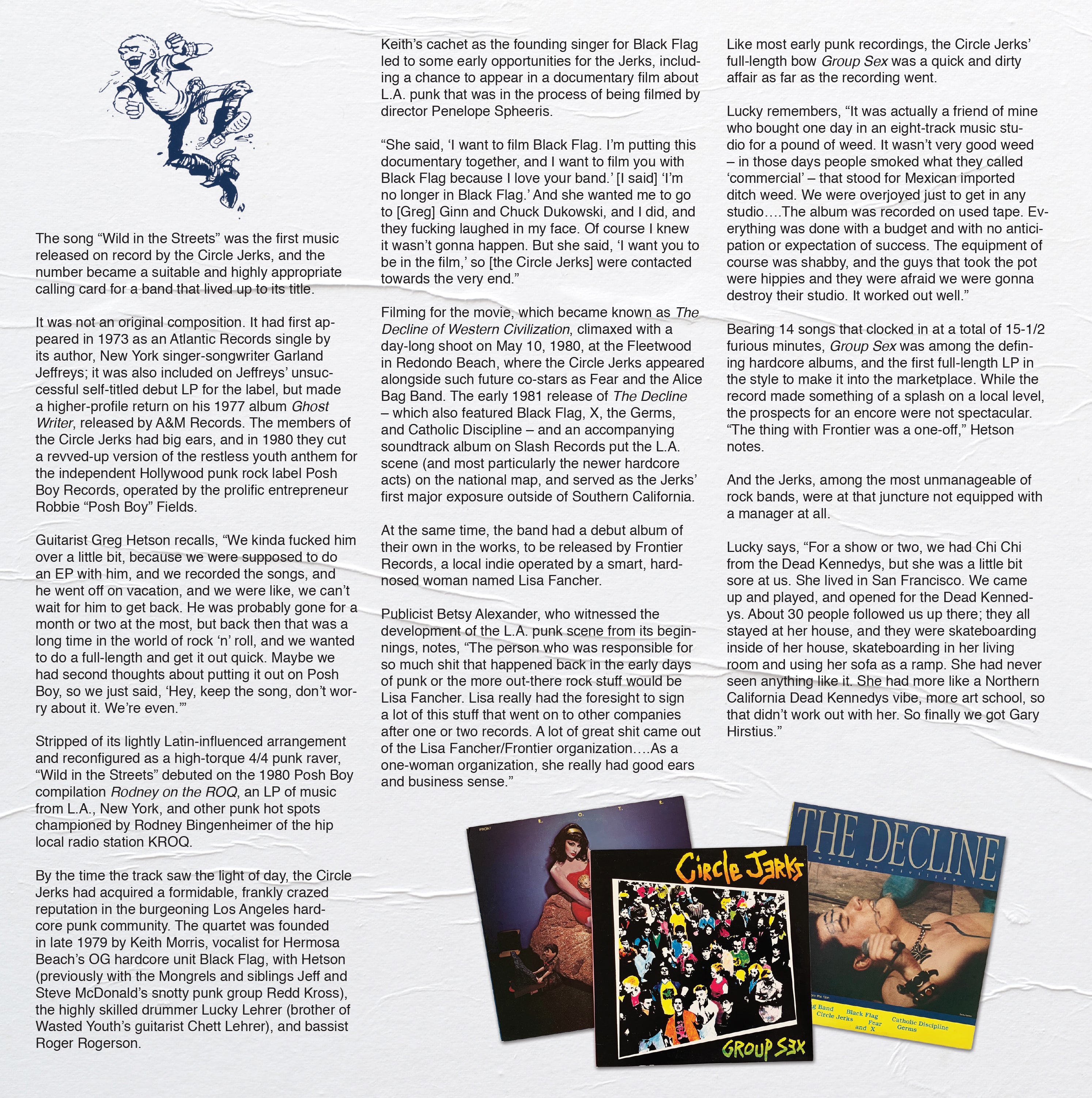 CIRCLE JERKS ‘WILD IN THE STREETS’ 40TH ANNIVERSARY EDITION LP - EXCLUSIVE - LTD. 1000 -  WHITE/PINK